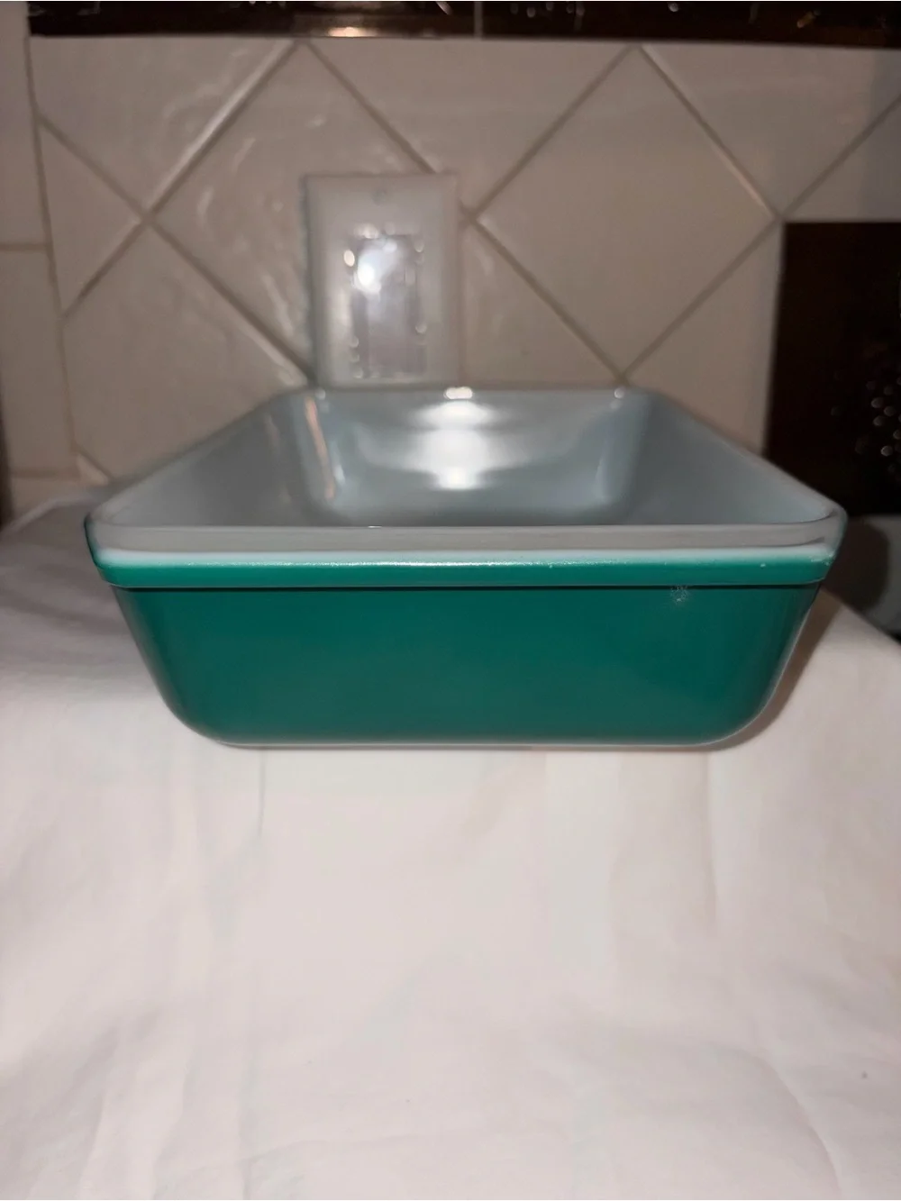 RARE Vintage Pyrex 1960 Green Wheat  casserole space Saver Dish 575-B
